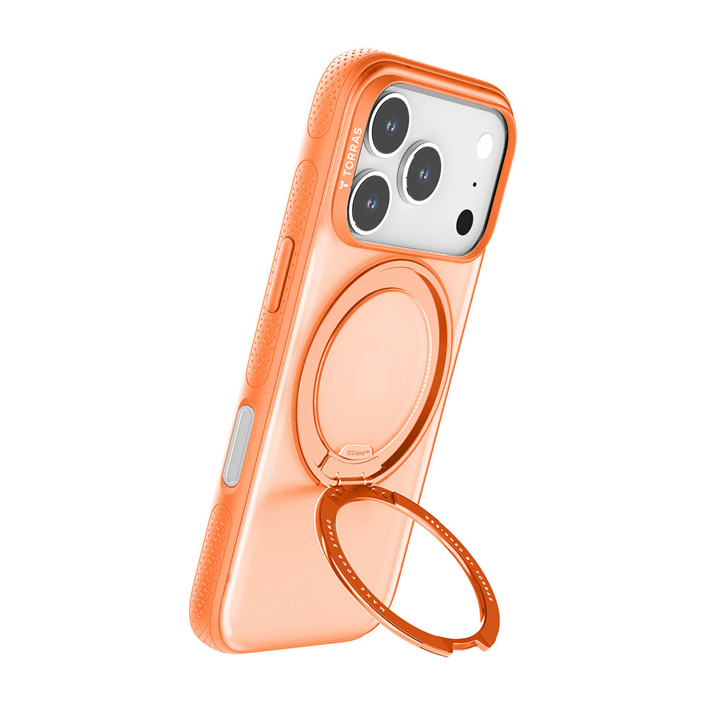Custodia MagSafe per Apple iPhone 17 Pro Max, Torras, Ostand R Fitness, Arancione