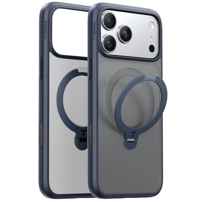 Custodia MagSafe per Apple iPhone 17 Pro Max, Torras, Ostand Spin, Blu