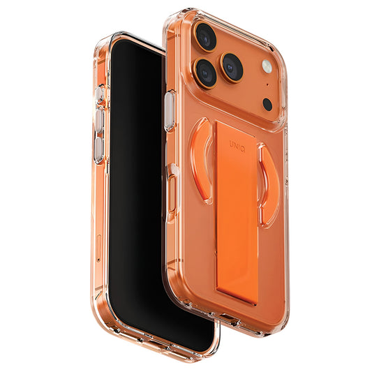 Custodia MagSafe per Apple iPhone 17 Pro Max, UNIQ, Heldro Air MagClick, Trasparente Arancione