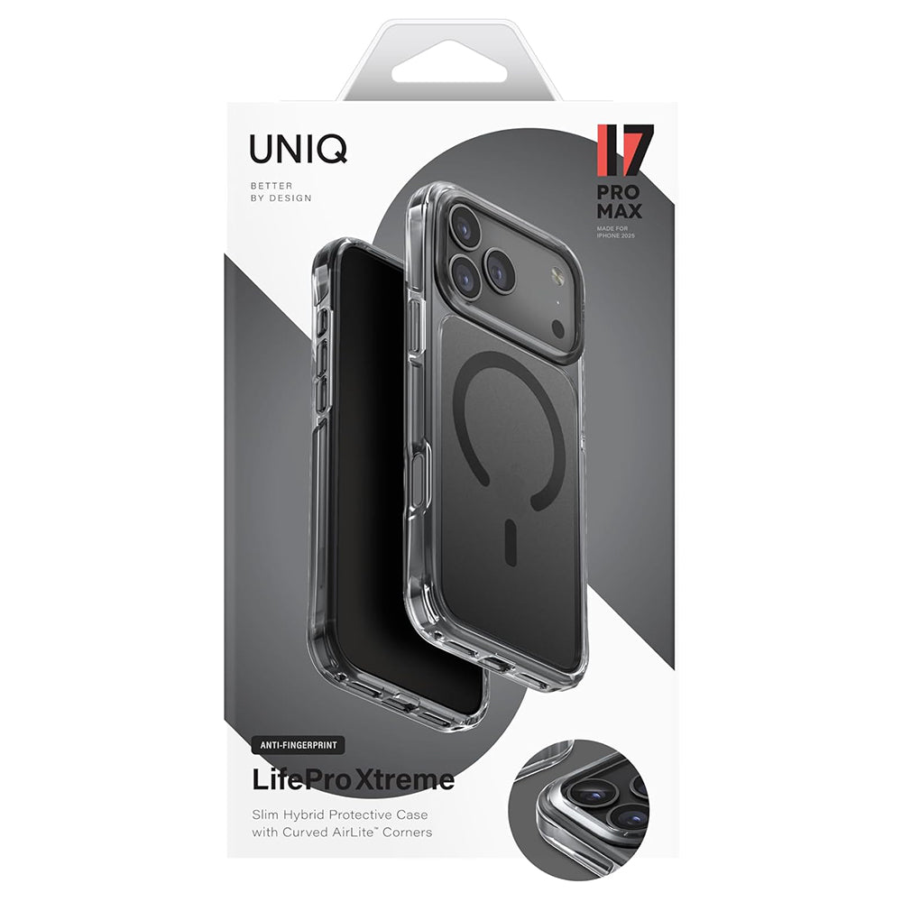Custodia MagSafe per Apple iPhone 17 Pro Max, UNIQ, LifePro Xtreme MagClick, Nera