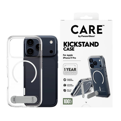 Custodia MagSafe per Apple iPhone 17 Pro, PanzerGlass, con Supporto Kickstand, Trasparente