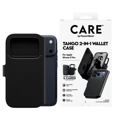 Custodia MagSafe per Apple iPhone 17 Pro, PanzerGlass, Care Feature Tango Two-in-One, Nera