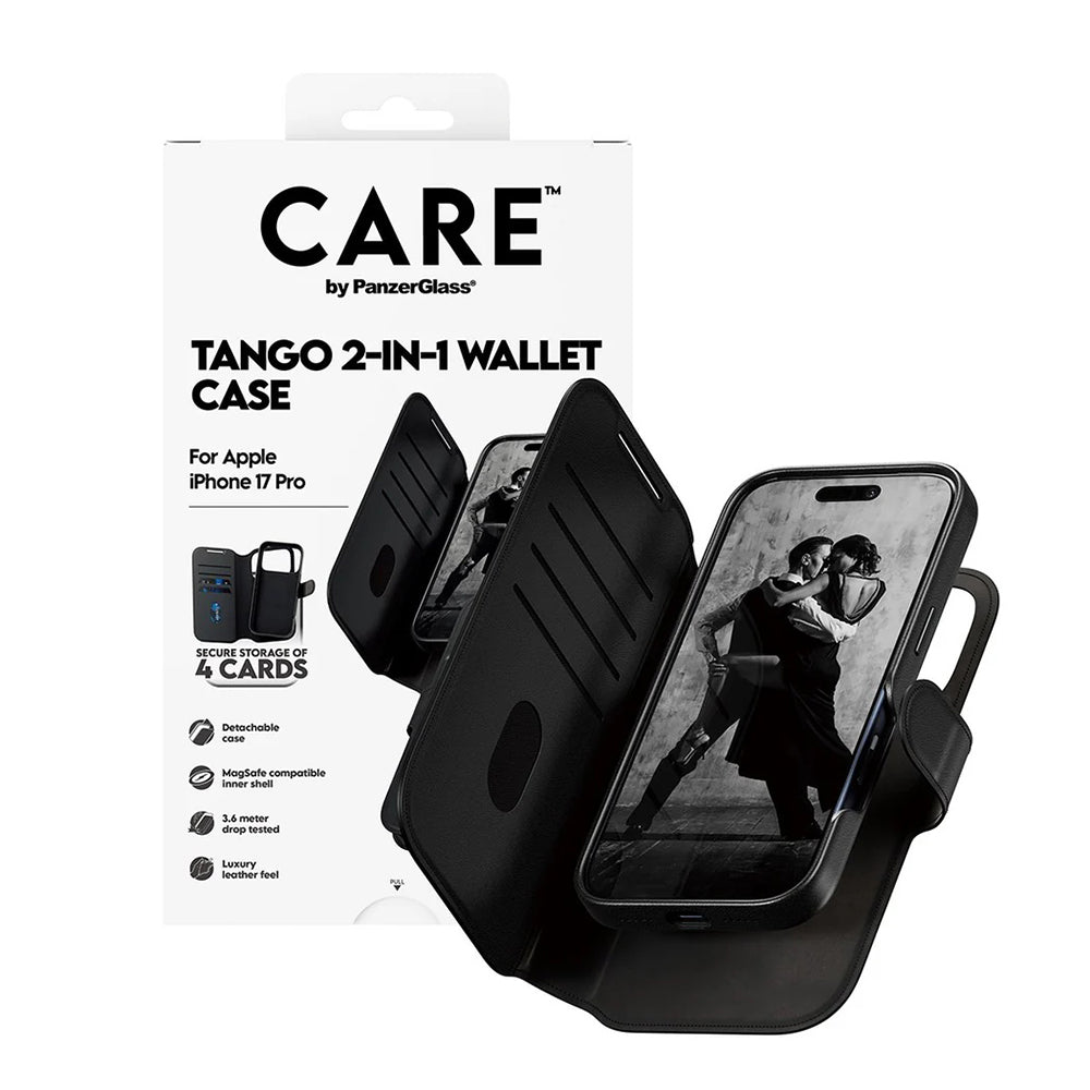 Custodia MagSafe per Apple iPhone 17 Pro, PanzerGlass, Care Feature Tango Two-in-One, Nera
