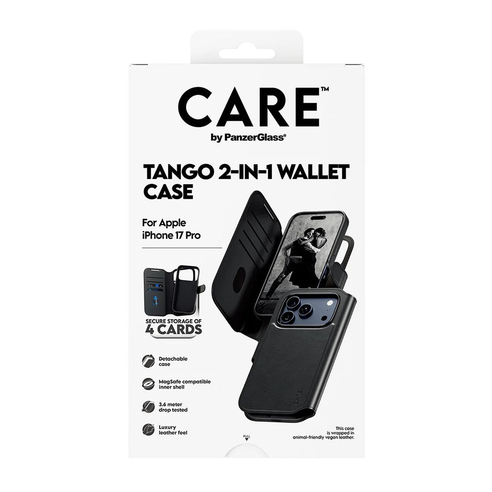 Custodia MagSafe per Apple iPhone 17 Pro, PanzerGlass, Care Feature Tango Two-in-One, Nera