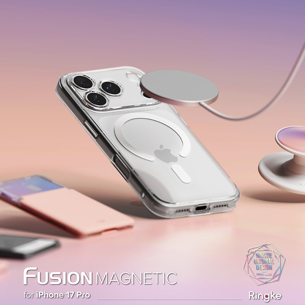 Custodia MagSafe per Apple iPhone 17 Pro, Ringke, Fusion, Trasparente