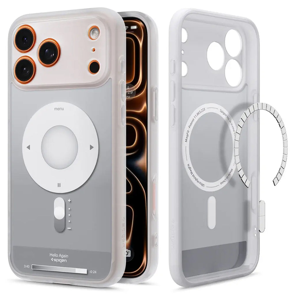 Custodia MagSafe per Apple iPhone 17 Pro, Spigen, Ultra Hybrid Classic, Argento
