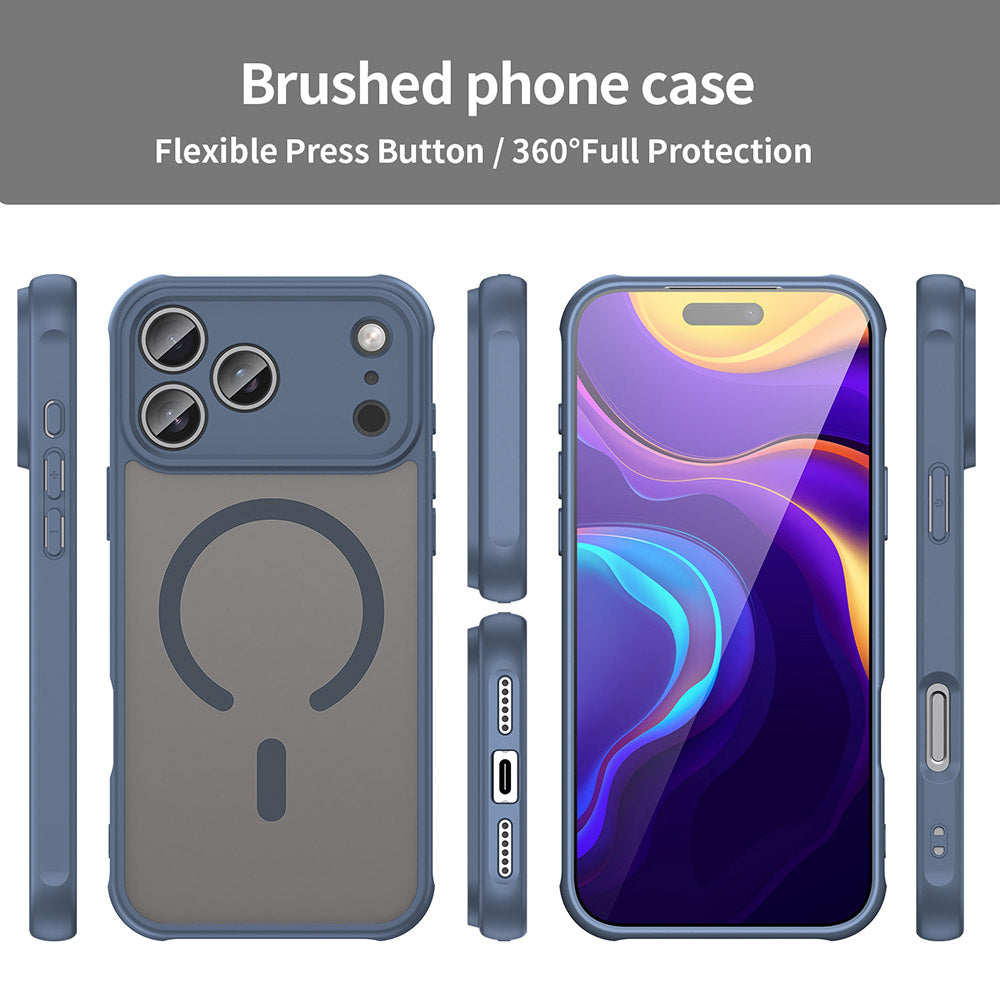 Custodia MagSafe per Apple iPhone 17 Pro, Techsuit, HaloFrost II, Blu Navy