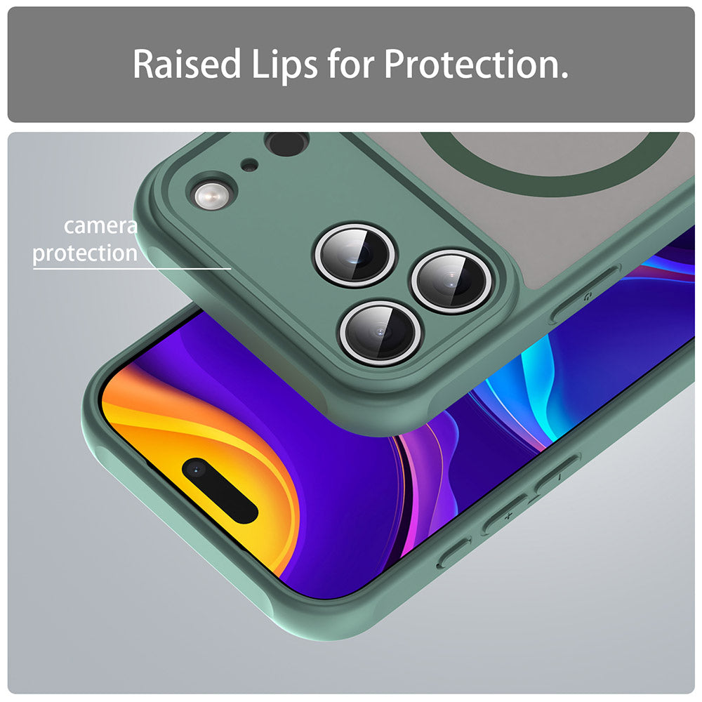 Custodia MagSafe per Apple iPhone 17 Pro, Techsuit, HaloFrost II, Verde