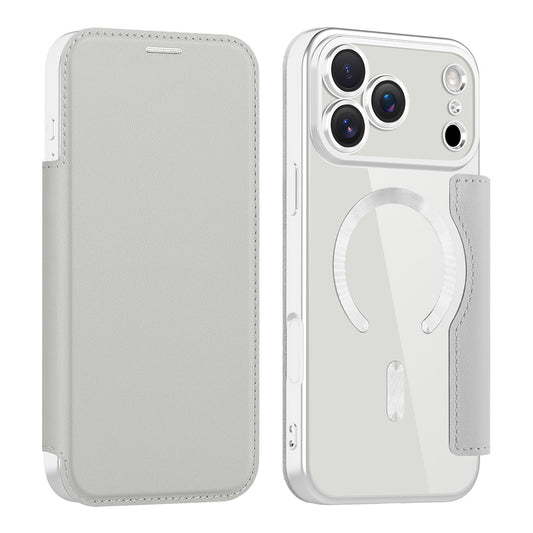 Custodia MagSafe per Apple iPhone 17 Pro, Techsuit, SmartMag Book, Grigio
