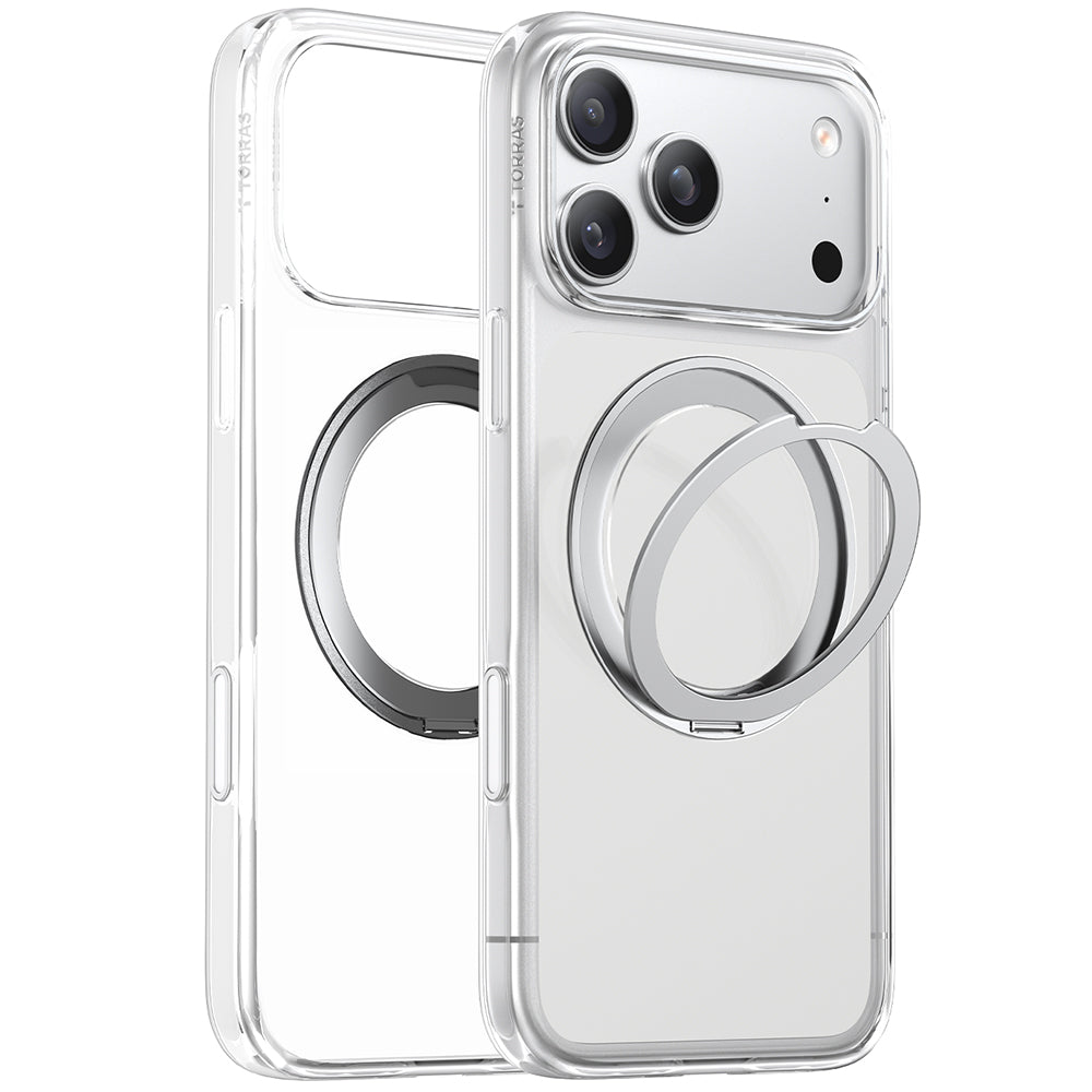 Custodia MagSafe per Apple iPhone 17 Pro, Torras, Ostand Pro, Trasparente