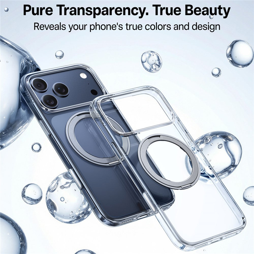 Custodia MagSafe per Apple iPhone 17 Pro, Torras, Ostand Pro, Trasparente