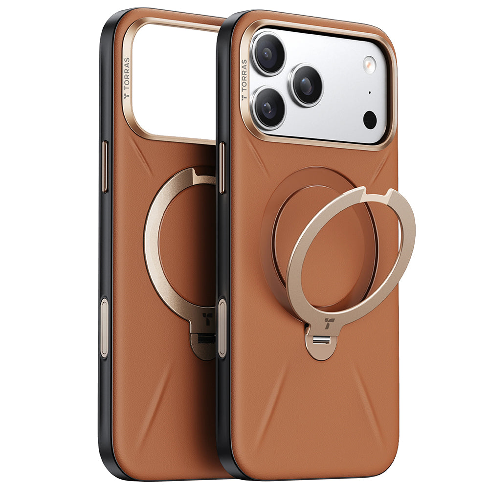 Custodia MagSafe per Apple iPhone 17 Pro, Torras, QPRO Leather, Marrone
