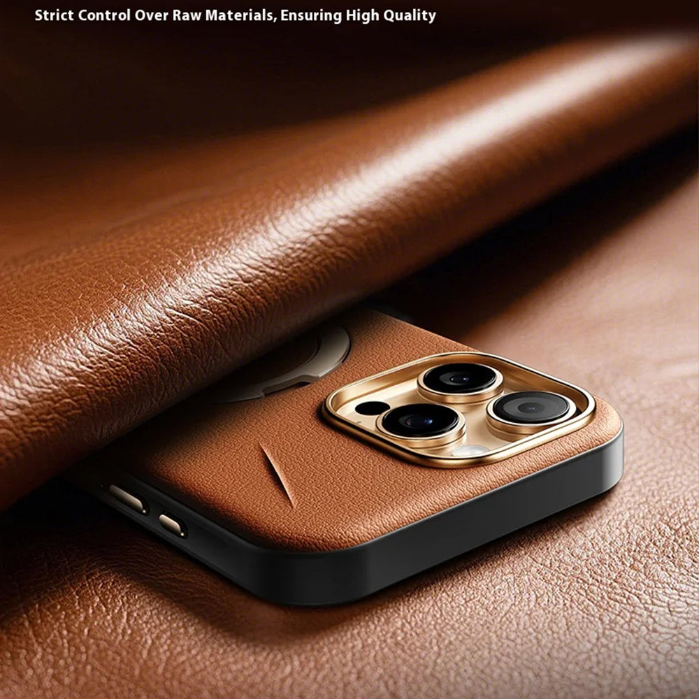 Custodia MagSafe per Apple iPhone 17 Pro, Torras, QPRO Leather, Marrone
