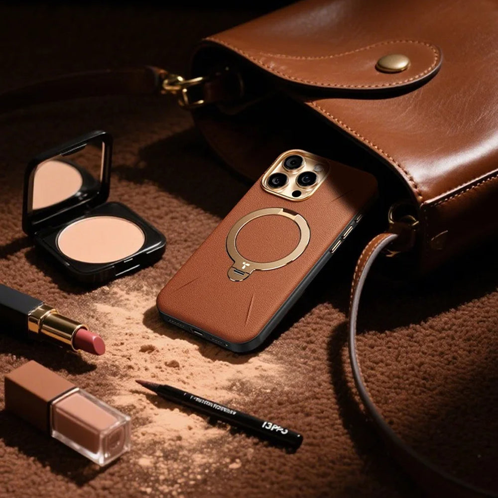 Custodia MagSafe per Apple iPhone 17 Pro, Torras, QPRO Leather, Marrone