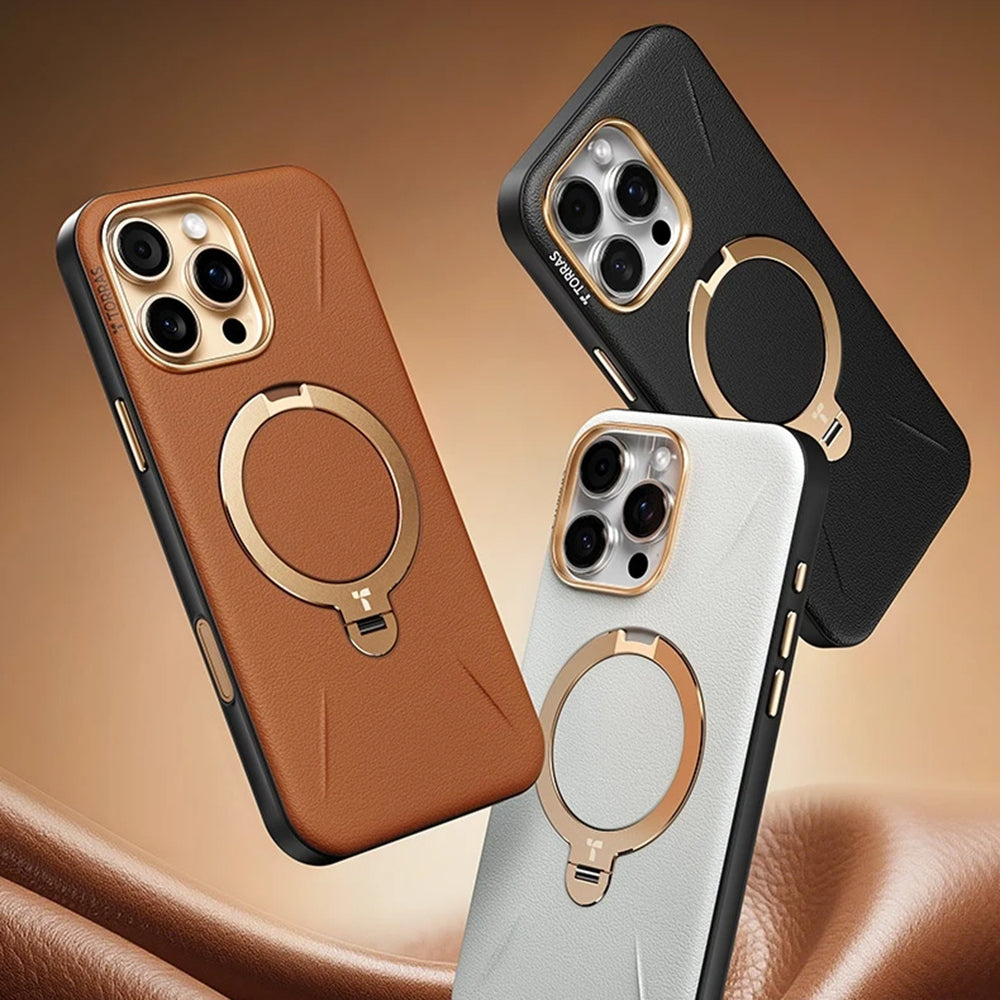 Custodia MagSafe per Apple iPhone 17 Pro, Torras, QPRO Leather, Marrone