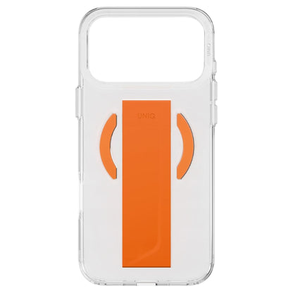 Custodia MagSafe per Apple iPhone 17 Pro, UNIQ, Heldro Air MagClick, Arancione Trasparente