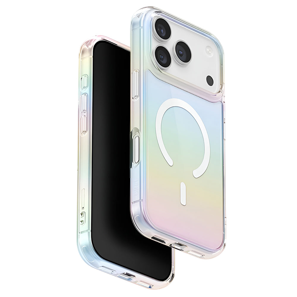 Custodia MagSafe per Apple iPhone 17 Pro, UNIQ, Iridescia MagClick, Multicolore
