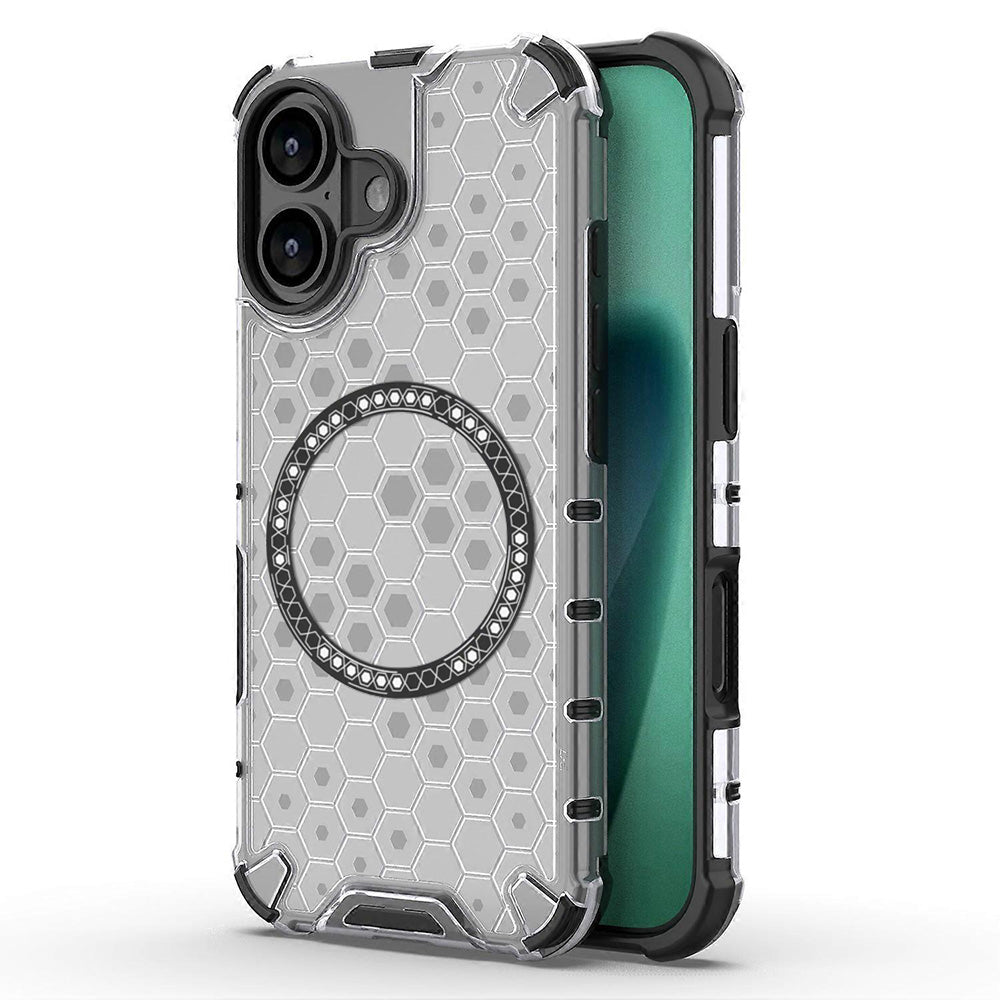 Custodia MagSafe per Apple iPhone 17, Techsuit, HoneyComb Shield, Bianca