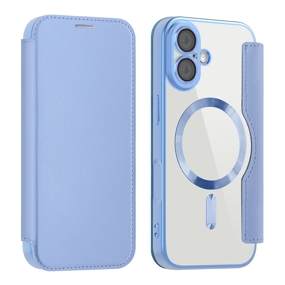 Custodia MagSafe per Apple iPhone 17, Techsuit, SmartMag Book, Blu