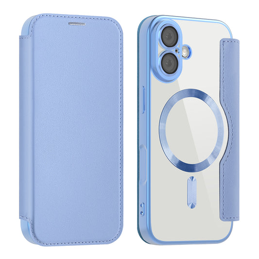 Custodia MagSafe per Apple iPhone 17, Techsuit, SmartMag Book, Blu