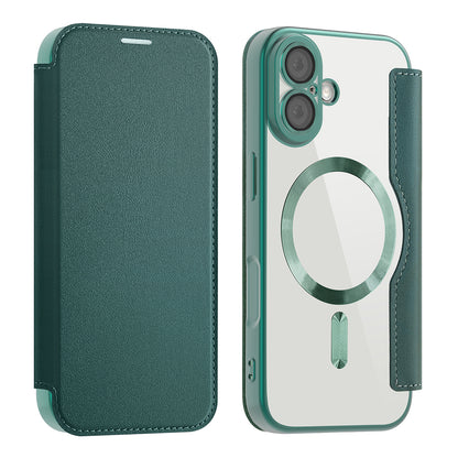 Custodia MagSafe per Apple iPhone 17, Techsuit, SmartMag Book, Verde