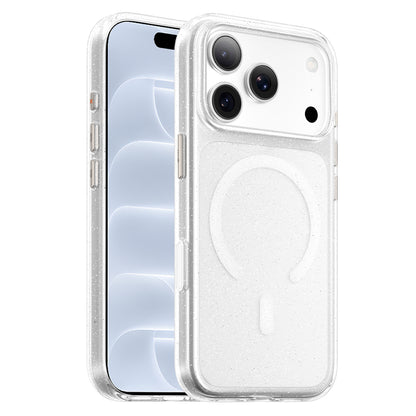 Custodia MagSafe per Apple iPhone 18 Pro / 17 Pro, Blueo, Crystal Pro Anti-Drop Glitter, trasparente