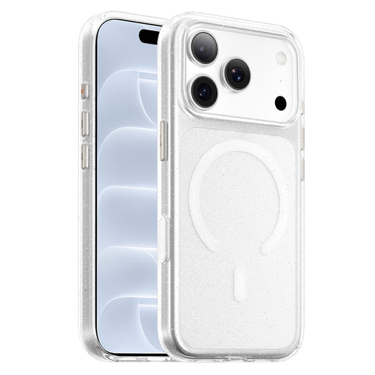 Custodia MagSafe per Apple iPhone 18 Pro / 17 Pro, Blueo, Crystal Pro Anti-Drop Glitter, trasparente