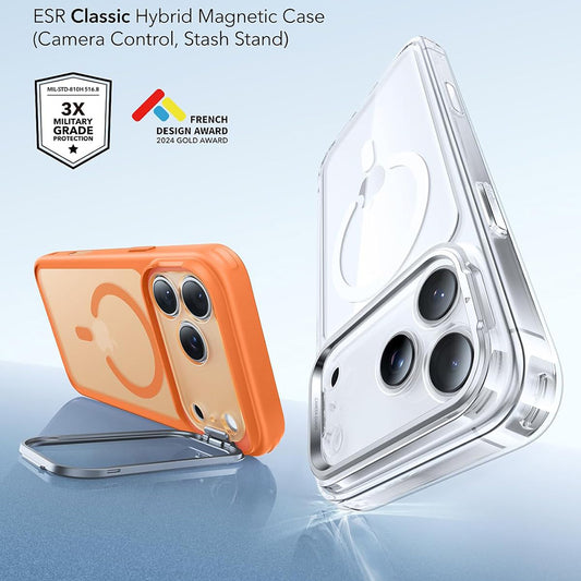 Custodia MagSafe per Apple iPhone 18 Pro / 17 Pro, ESR, Classic Hybrid Kickstand, Arancione Satinato