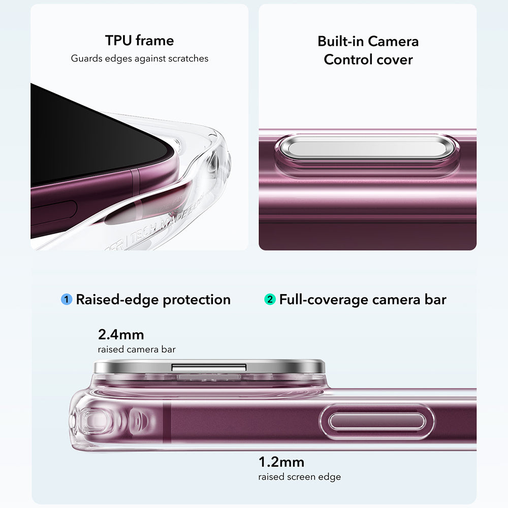 Custodia MagSafe per Apple iPhone 18 Pro / 17 Pro, ESR, Classic Hybrid Kickstand, Trasparente