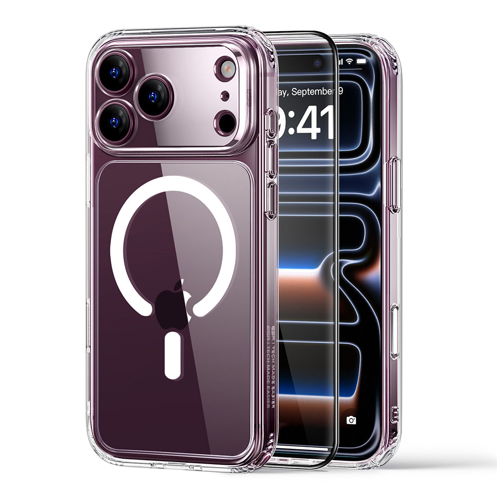 Custodia MagSafe per Apple iPhone 18 Pro / 17 Pro, ESR, Classic Hybrid con protezione per schermo, Trasparente
