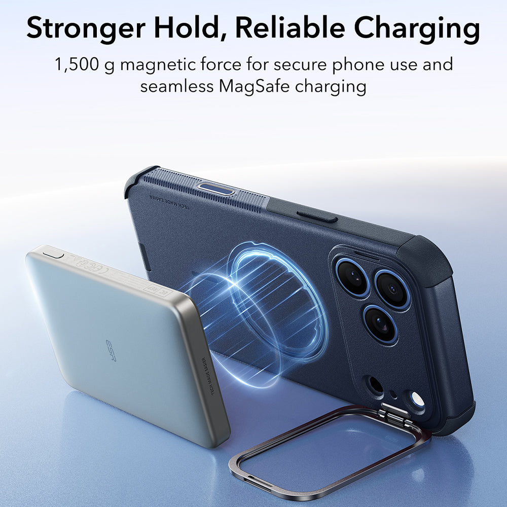 Custodia MagSafe per Apple iPhone 18 Pro / 17 Pro, ESR, Cyber Armor Kickstand, Blu