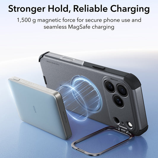 Custodia MagSafe per Apple iPhone 18 Pro / 17 Pro, ESR, Cyber Armor Kickstand, Grigio