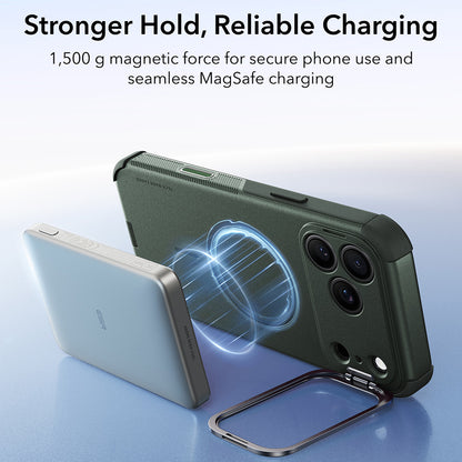 Custodia MagSafe per Apple iPhone 18 Pro / 17 Pro, ESR, Cyber Armor Kickstand, Verde