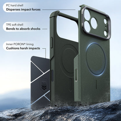 Custodia MagSafe per Apple iPhone 18 Pro / 17 Pro, ESR, Cyber Armor Kickstand, Verde