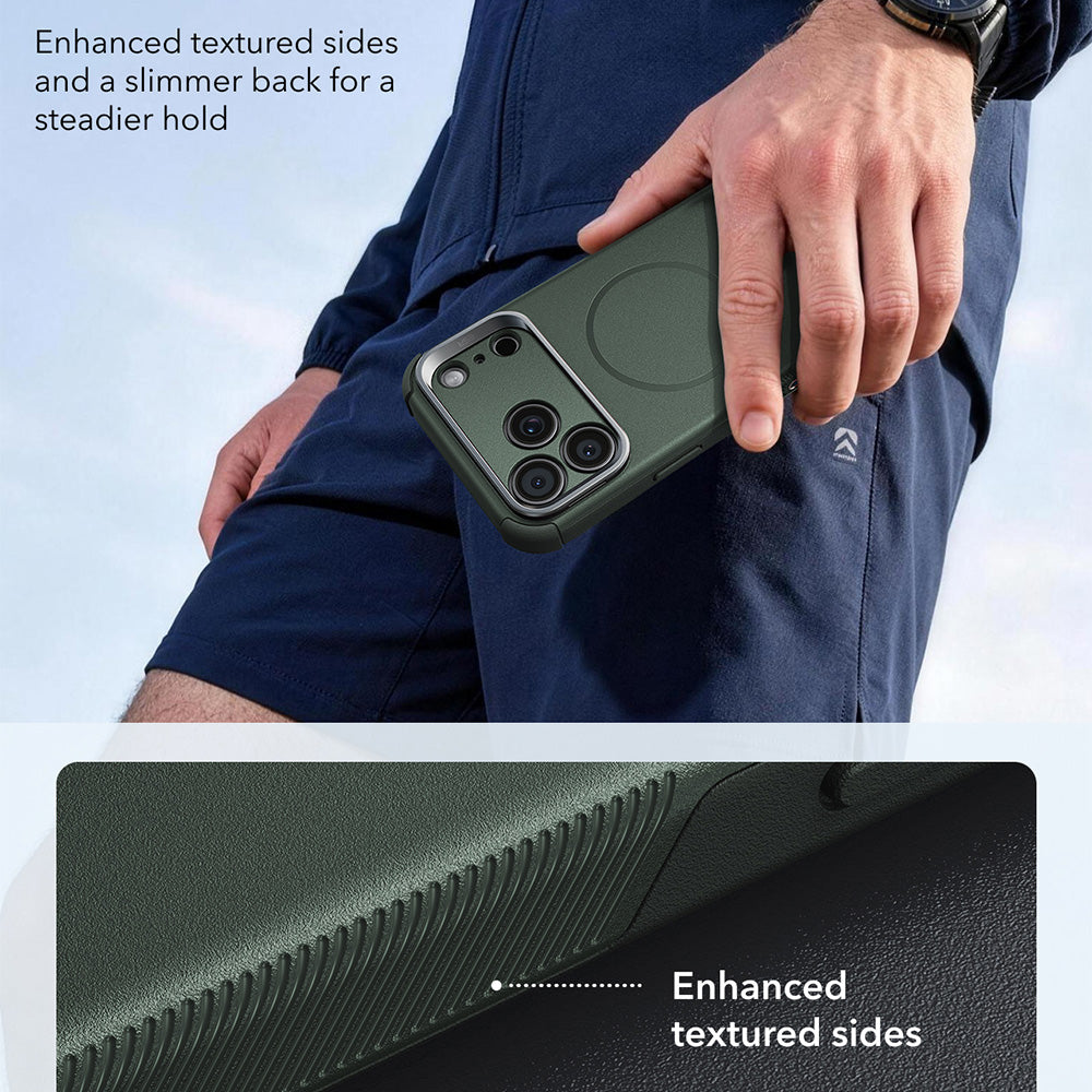 Custodia MagSafe per Apple iPhone 18 Pro / 17 Pro, ESR, Cyber Armor Kickstand, Verde