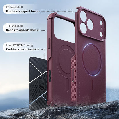 Custodia MagSafe per Apple iPhone 18 Pro / 17 Pro, ESR, Cyber, bordeaux scuro satinato