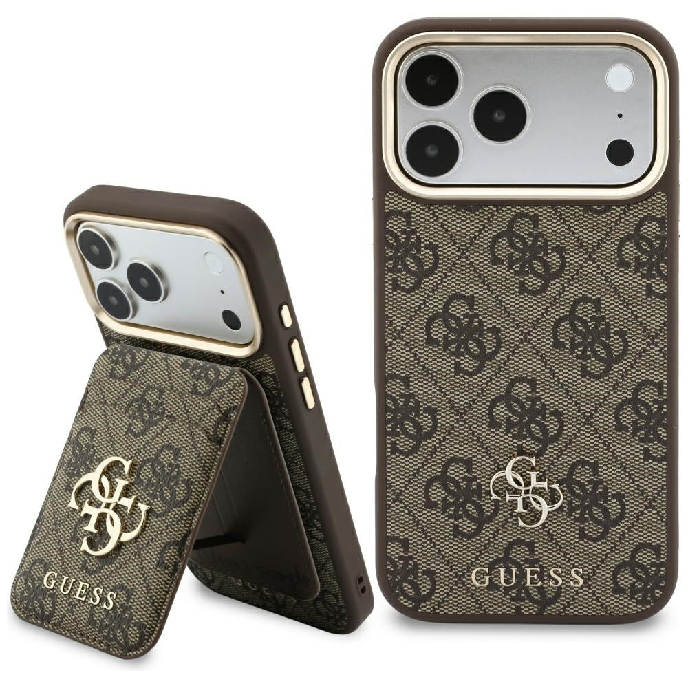 Custodia MagSafe per Apple iPhone 18 Pro / 17 Pro, Guess, 4G Cardslot, Marrone