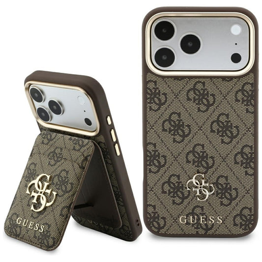 Custodia MagSafe per Apple iPhone 18 Pro / 17 Pro, Guess, 4G Cardslot, Marrone