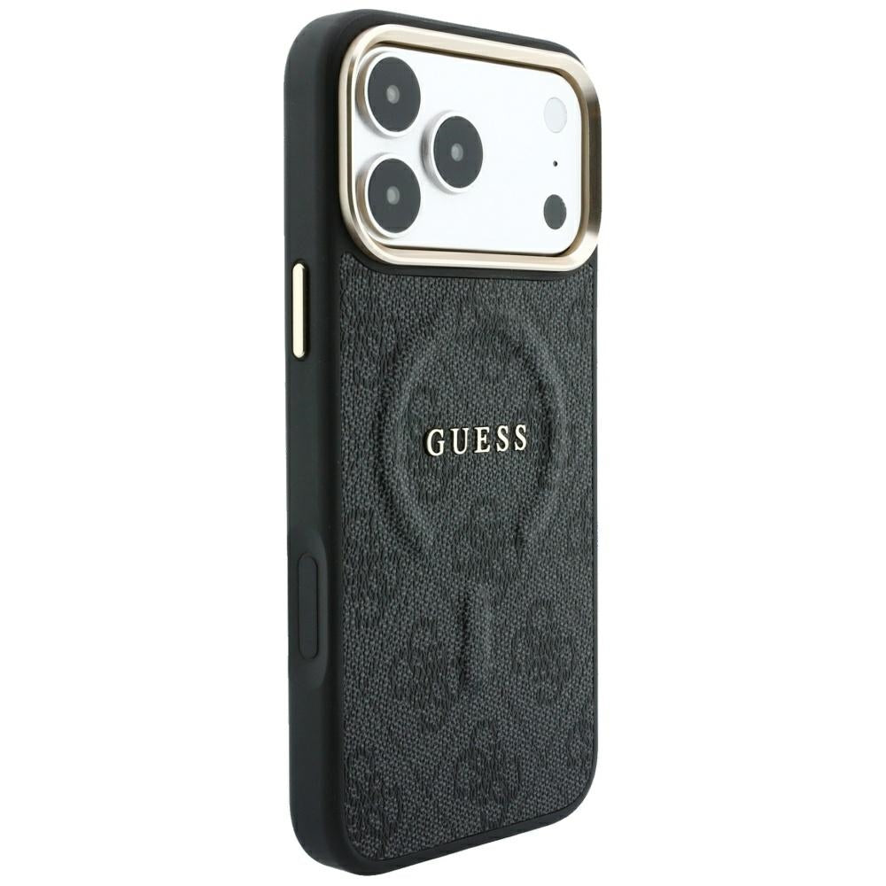 Custodia MagSafe per Apple iPhone 18 Pro / 17 Pro, Guess, 4G Embossed Classic, Nera