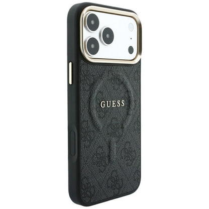 Custodia MagSafe per Apple iPhone 18 Pro / 17 Pro, Guess, 4G Embossed Classic, Nera