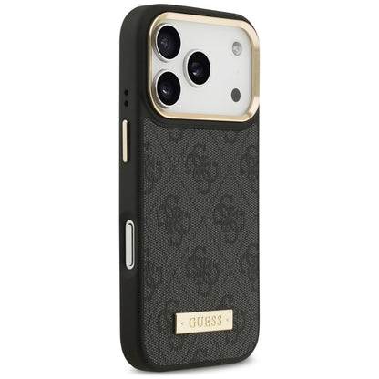Custodia MagSafe per Apple iPhone 18 Pro / 17 Pro, Guess, 4G Logo Plate, nera