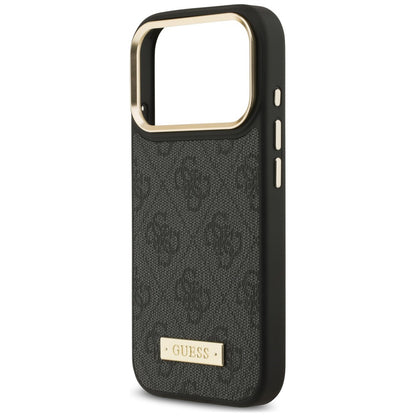 Custodia MagSafe per Apple iPhone 18 Pro / 17 Pro, Guess, 4G Logo Plate, nera