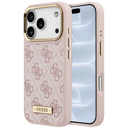 Custodia MagSafe per Apple iPhone 18 Pro / 17 Pro, Guess, 4G Logo Plate, rosa