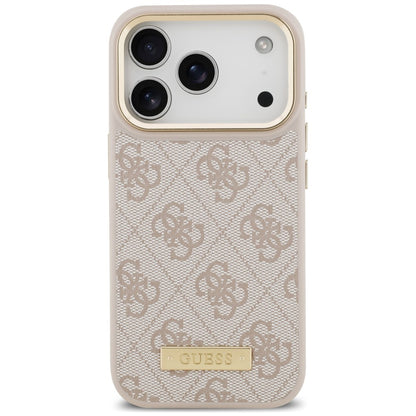 Custodia MagSafe per Apple iPhone 18 Pro / 17 Pro, Guess, 4G Logo Plate, rosa