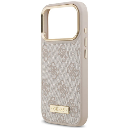 Custodia MagSafe per Apple iPhone 18 Pro / 17 Pro, Guess, 4G Logo Plate, rosa