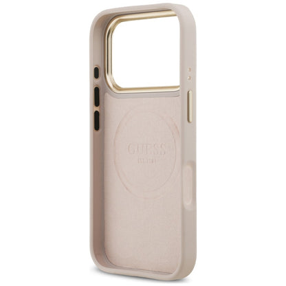 Custodia MagSafe per Apple iPhone 18 Pro / 17 Pro, Guess, 4G Logo Plate, rosa