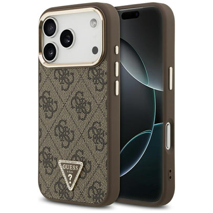 Custodia MagSafe per Apple iPhone 18 Pro / 17 Pro, Guess, Logo Triangolo 4G, Marrone
