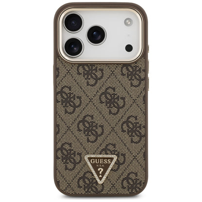 Custodia MagSafe per Apple iPhone 18 Pro / 17 Pro, Guess, Logo Triangolo 4G, Marrone