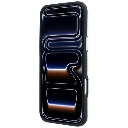 Custodia MagSafe per Apple iPhone 18 Pro / 17 Pro, Guess, Logo Strass Rotondo Grana, Beige
