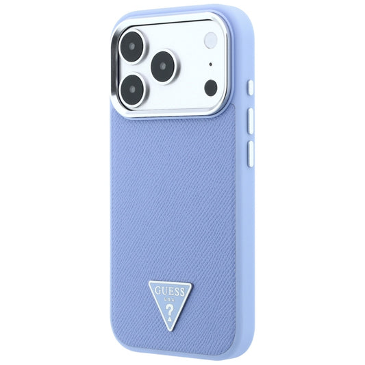 Custodia MagSafe per Apple iPhone 18 Pro / 17 Pro, Guess, Logo Triangolo Granulato, Blu